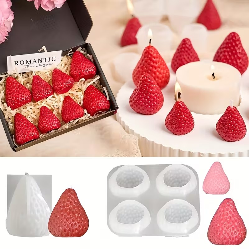 Soap Making Instructions - Strawberry Silicone Candle Mold for DIY