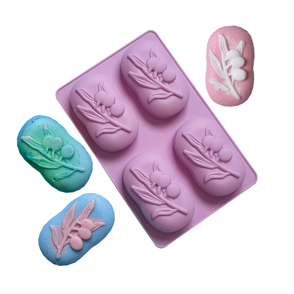 4 Cavities Oval Olive Tree Sil - Soap Making Lab 评论和价格