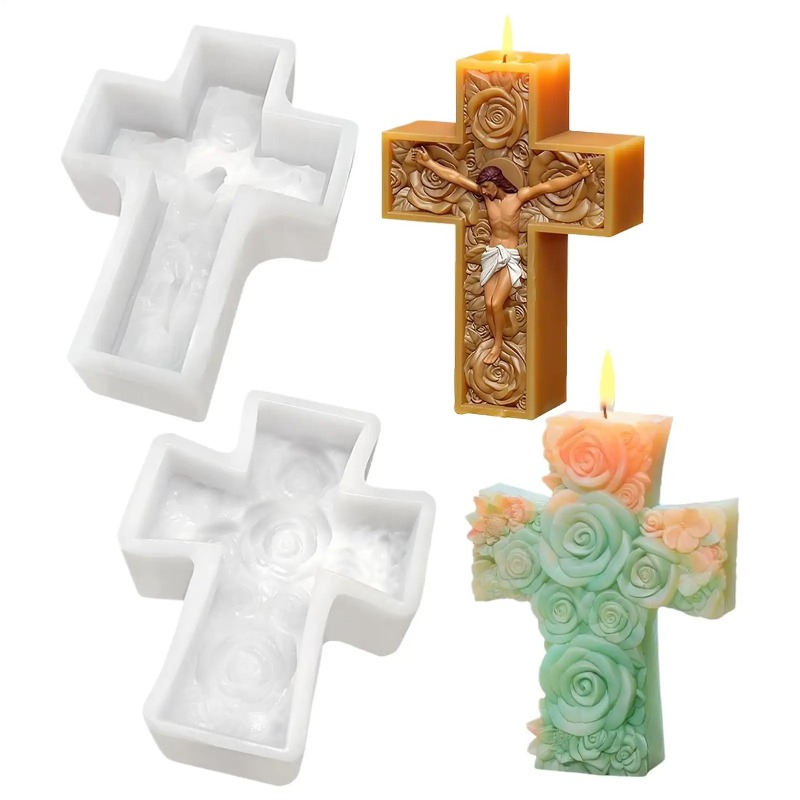 Flower Cross Jesus Silicone Ca - Soap Making For Beginners 评论和价格