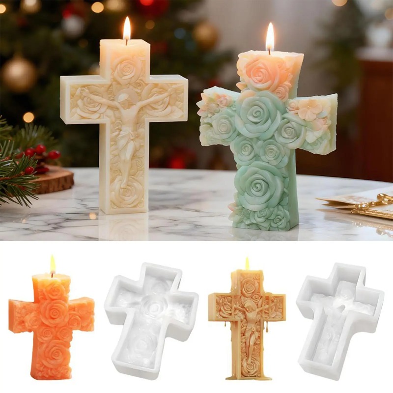 Flower Cross Jesus Silicone Ca - Soap Making For Beginners 评论和价格