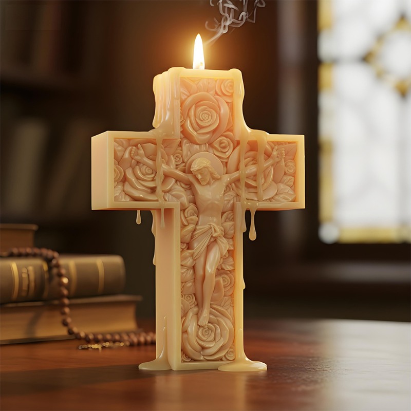 Flower Cross Jesus Silicone Ca - Soap Making For Beginners 评论和价格