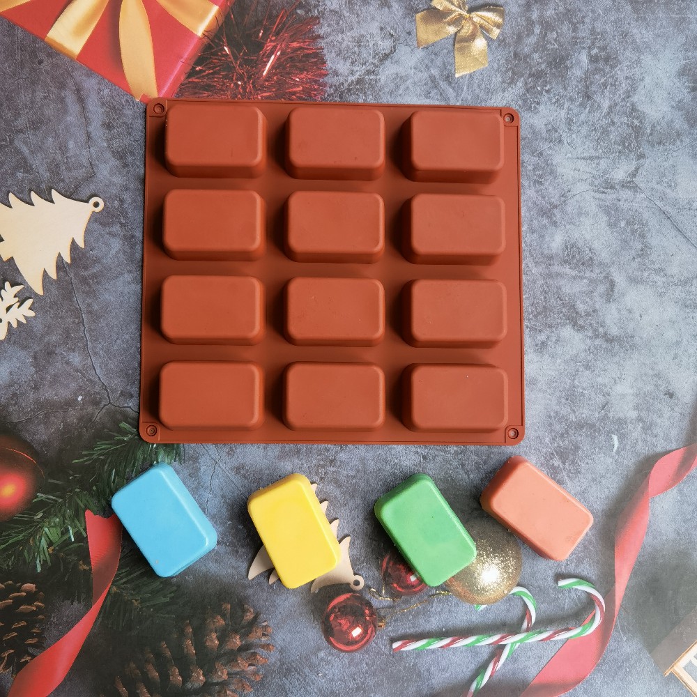 12 Cavity Square Silicone Soap - Soap Making For Beginners 评论和价格