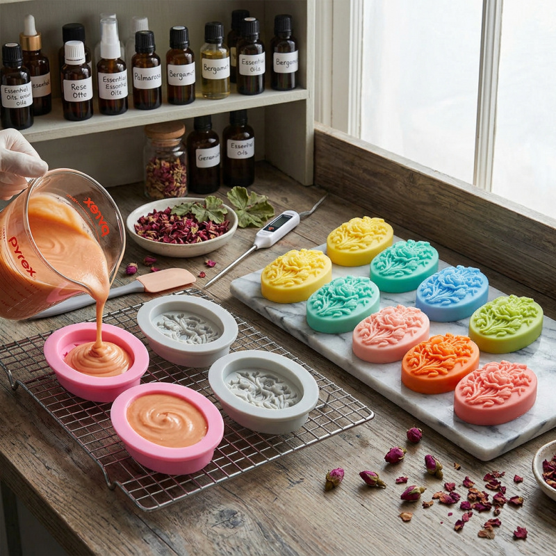 4 Silicone mold with flower sh - Soap Making Instructions 评论和价格