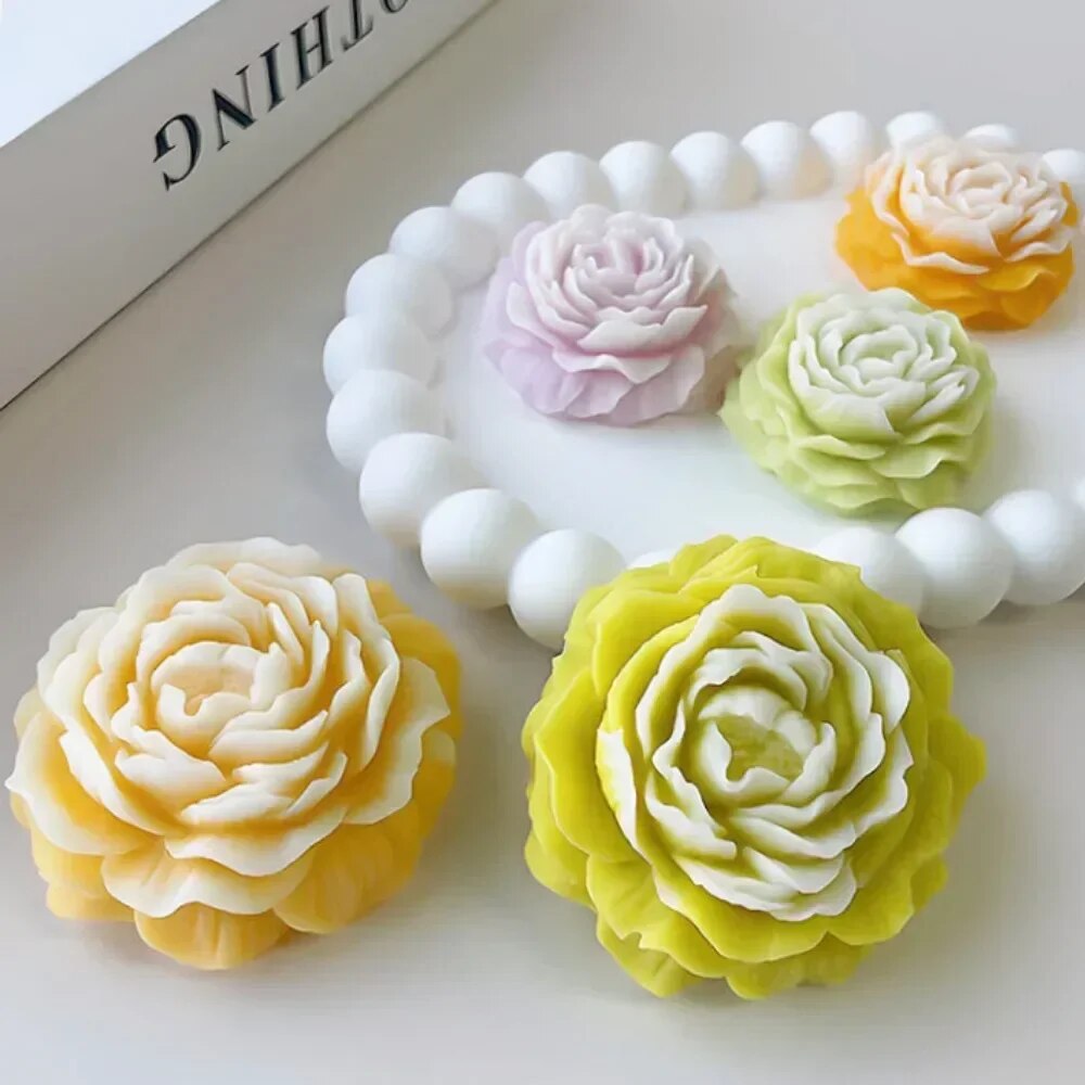3D Peony Candle Silicone Mold  - Soap Making For Beginners 评论和价格